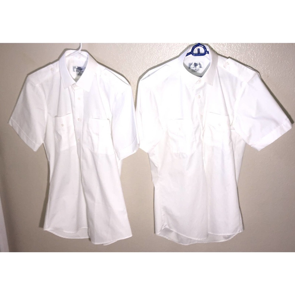 MH Pilot White Button up Work Shirts Lot of 2 Size 16 NWOT